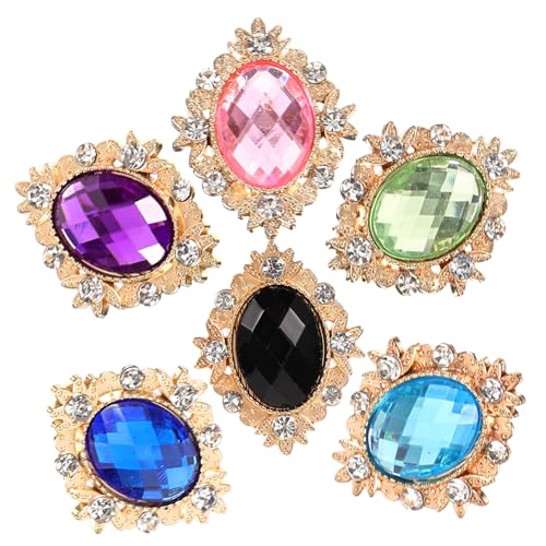 Baluue 6 Stück Teiliges Schuh deko clips mit Farbigen Strass steinen Langlebige Legierung Wiederverwendbar Modische Schuhanhänger für Damen Sneaker Vielseitiges Accessoire für Alltag von Baluue