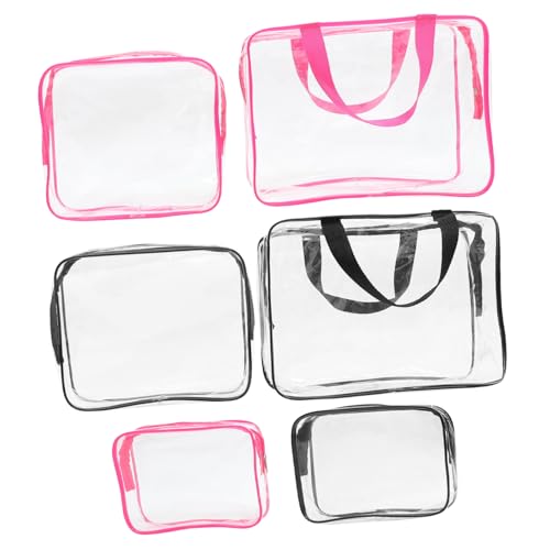 Baluue 6 Stück Transparente Kosmetiktaschen aus Wasserdichtem PVC Tragbare Reise kulturbeutel mit Reißverschluss Multifunktionale Make up Organizer für Damen und Reisen von Baluue