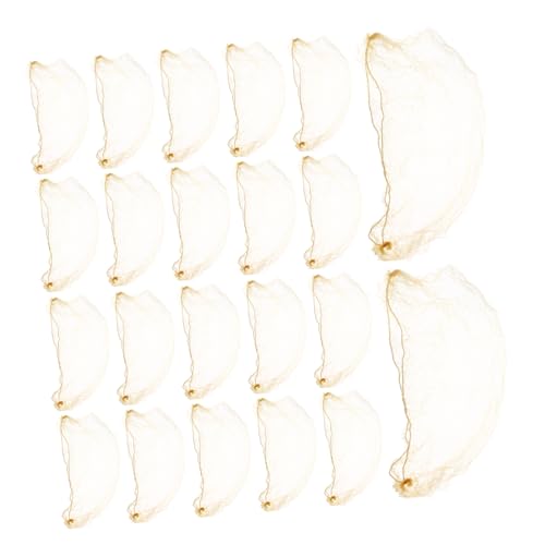 Baluue 60 Stück Goldfarbene Haarnetze Elastisch für Ballett Dutt Abdeckung Unsichtbar Strapazierfähig und Dehnbar Für Frauen Tänzerinnen Bühne Alltag Schlaf und Lebensmittelservice von Baluue