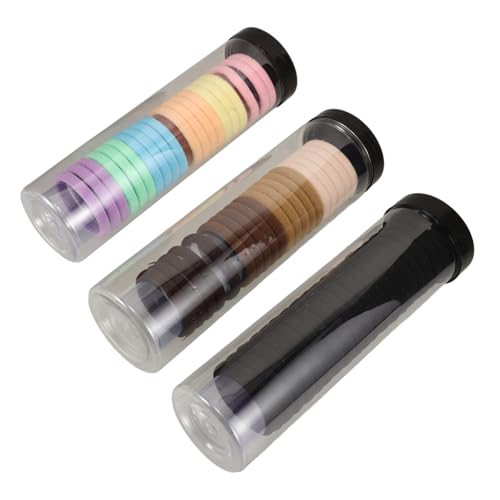 Baluue 60stücke Hochwertige Baumwoll-haarbänder Elastische Dicke Haargummis Gemischten Farben Für Frauen Und Mädchen Nahtloses Design Ohne Haarschaden Haaraccessoires Für Frisuren von Baluue