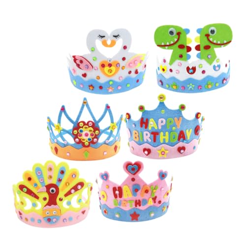 Baluue 6-teiliges Stoffkronen-set Prinzessinnen-kopfschmuck Für Geburtstagsfeiern Mit Mädchen Vliesmaterial Bequem Für Jungen Und Mädchen von Baluue