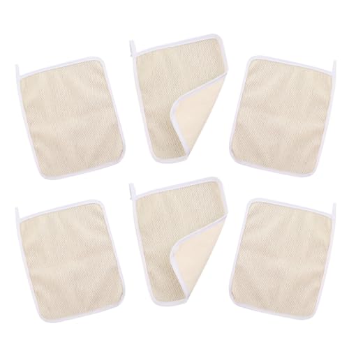 Baluue 6stücke Peeling-handtuch Aus Quadratisch Schnelltrocknend Mit Kurzen Schlaufen Für Täglichen Gebrauch Zu Hause Für Glatte Haut von Baluue
