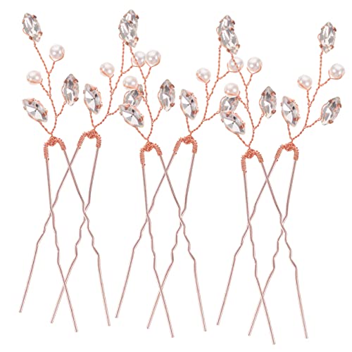 Baluue 6stücke Teiliges Braut Haarnadeln Mit Strass Und Perlen Hochzeits-haarspangen Für Damen Haarschmuck-accessoire Für Braut Und Brautjungfer von Baluue