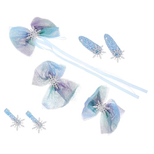 Baluue 7stücke Teiliges Junge Mädchen Haarschmuck Mit Schneeflocken Und Schleifen Hübsche Haarspangen Für Mädchen Für Weihnachten Geburtstagsfeiern Und Besondere Anlässe von Baluue