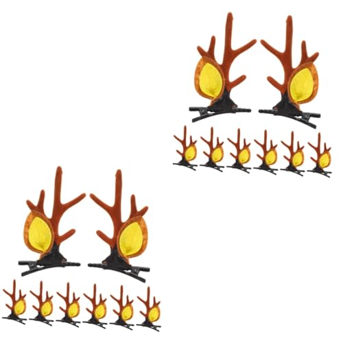Baluue 8paare Haarclips Für Mädchen Weihnachts Haarschmuck Niedliche Elchgeweih Haaraccessoires Für Weihnachtsfeiern Und Festliche Anlässe Und Vielseitig Kombinierbar von Baluue