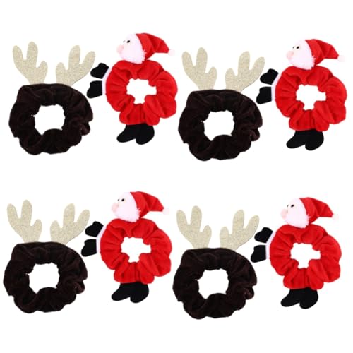 Baluue 8stücke Weihnachts Haargummis Mit Niedlichen Motiven Elastische Scrunchies Für Festliche Anlässe Langlebige Stoffhaarbänder Für Damen Und Mädchen von Baluue
