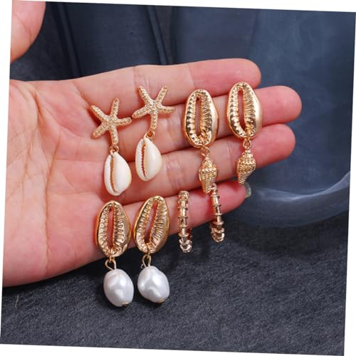 Baluue 8 Stück Boho Ohrringe Teilig Damen Ohrstecker Dangler Schmuck Sommer Strand Festival Modeschmuck für Frauen und Mädchen von Baluue