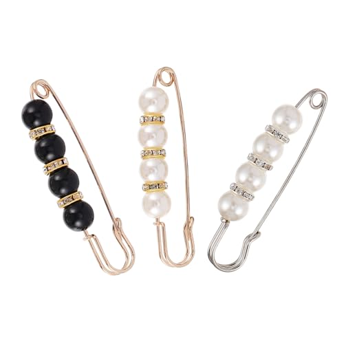 Baluue 8 Stück Teiliges Brooch Pin mit Eleganten Perlen Langlebige Modische Anstecknadeln für Cardigans und Kleidung Sicherer Broschenclip zur Taillenkorrektur Leicht und Zufällige Farbe von Baluue