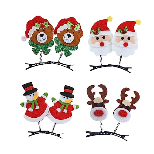 Baluue 8 Stück Teiliges Weihnachts Haarschmuck mit Santa Schneemann und Bär Festliche Haarspangen für Party Fotoshooting Stabile Alligatorclips Weihnachtliche Accessoires für Damen von Baluue