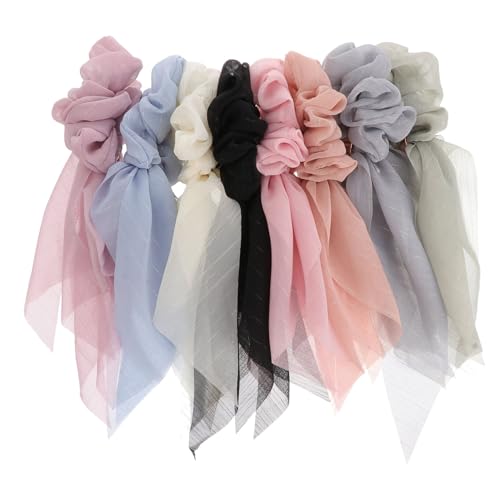 Baluue 8stücke Elastisches Haarband Langes Mit Schnalle Pferdeschwanzhalter Haarseile Für Damen Einfarbig von Baluue