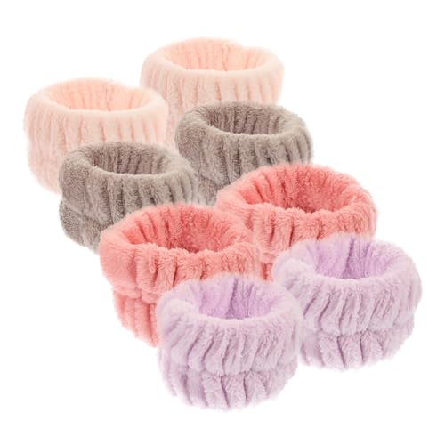 Baluue 8stücke Flanell Handtucharmbänder Zum Waschen Gesichts Spa Armbänder Gesicht Waschen Haar Krawatte von Baluue