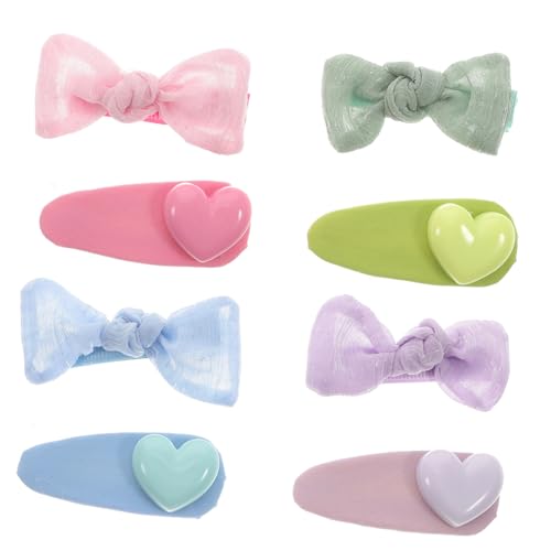 Baluue 8stücke Teiliges Süße Junge Mädchen-haarspangen Mit Schleifen Und Herzen Haaraccessoire Für Mädchen Für Jeden Anlass Und Kreative Frisuren von Baluue