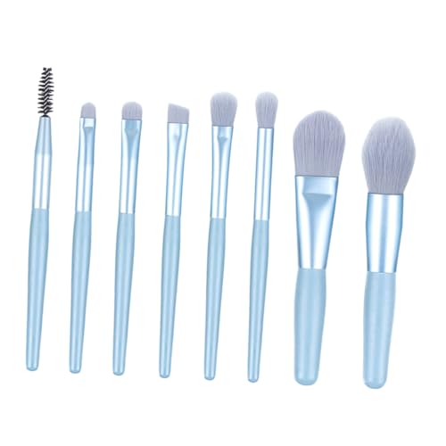 Baluue 8stücke Teiliges Make-up Pinsel Set Mit Holzgriff Kosmetikpinsel Für Foundation Puder Und Lidschatten Sanfte Borsten Für Damen Und Profis Zartem Hellblau von Baluue