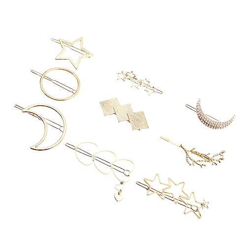 Baluue 9stücke Teiliges Haarschmuck-set Aus Legierung Haarspangen Mit Stern Herz Geometrischen Formen Und Mond Hochwertige Accessoires Für Damen Vielseitig Einsetzbar Für von Baluue