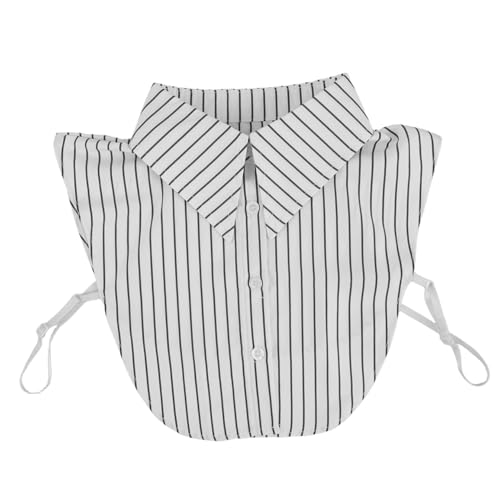 Baluue Abnehmbarer Weiß schwarzer Streifenkragen Damen Fake Collar für Pullover Unterziehshirt Elegant Vielseitig Verstellbar Modischer Krageneinsatz für Beruf und Alltag von Baluue