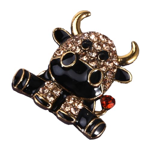 Baluue Alloy Brosche Kuh Design mit Funkelnden Strasssteinen Cartoon Brustnadel für Damen und Mädchen Vielseitiges Modeaccessoire für Kleidung Pullover Hüte und Taschen Langlebig und von Baluue