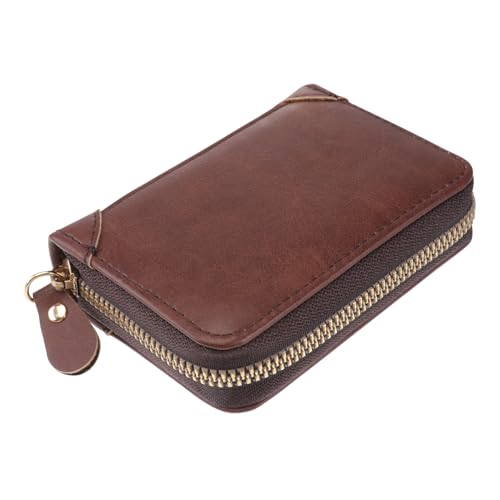 Baluue Antimagnetisches RFID Echtleder Portemonnaie mit Münzfach Großer Kapazität für Karten und Ausweise Unisex Praktisch und Langlebig Kaffee Farbe von Baluue