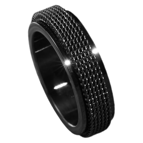 Baluue Anxiety Ring für Herren Edelstahl Drehbarer Fidget Ring Stresslinderung Modischer Herrenring Schwarz Für Alltag Party Cosplay Baluue Anxiety Ring für Herren Edelstahl Drehbarer Fidget Ring Stresslinderung Modischer Herrenring Schwarz Für Alltag Party Cosplay von Baluue