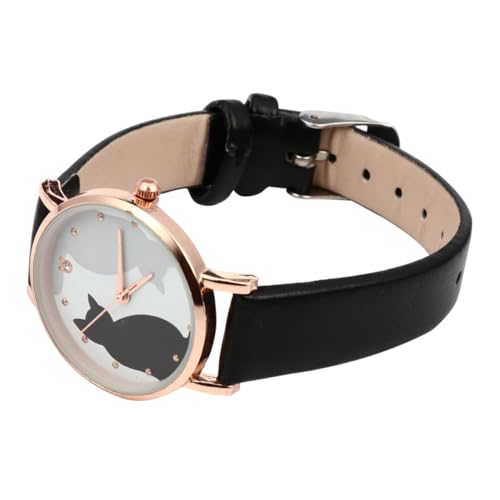 Baluue Armbanduhr mit Kunstlederband Quarzuhr im Niedlichen Katzen Design für Spritzwassergeschützt Langlebige Batterie Komfortables Tragegefühl von Baluue