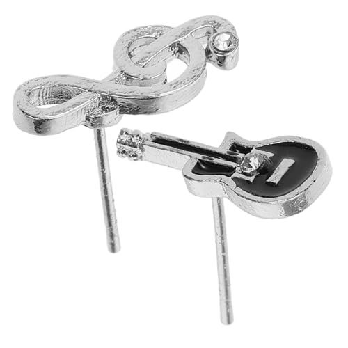 Baluue Asymmetrische Damen Ohrstecker Musik Note und Gitarre Dekorative Drop Ohrringe Stylische Musik Geschenkidee Eleganter Schmuck für Alltag und Party Modische Ohrhänger für Frauen von Baluue