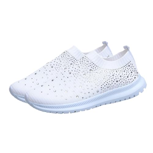 Baluue Atmungsaktive Damen Sneaker mit Niedrigem Absatz rutschfeste Leichte Sportschuhe aus Flexiblem Textilgewebe Strapazierfähig und Komfortabel für Frühling und Freizeit von Baluue