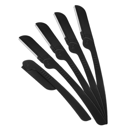 Baluue Augenbrauenschaber Derma-rasierer Bartklinge Frau Rasierer Dermaplane Rasierer Für Das Gesicht Der Frau Rasiermesser Barbier Rasierklinge Gerade Rasierklingen Black Plastik von Baluue