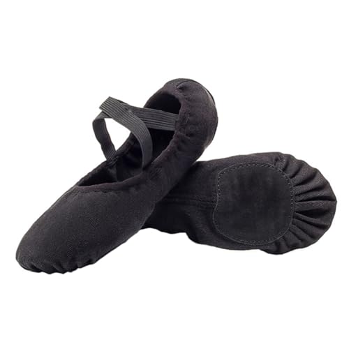 Baluue Ballettschläppchen Damen Elastische Ballettschuhe mit Geteilter Sohle Leicht und Strapazierfähig für Tanzpraxis Bühne Yoga und Jazz Erwachsene Schwarz Zufällige Zufällige Farbe von Baluue