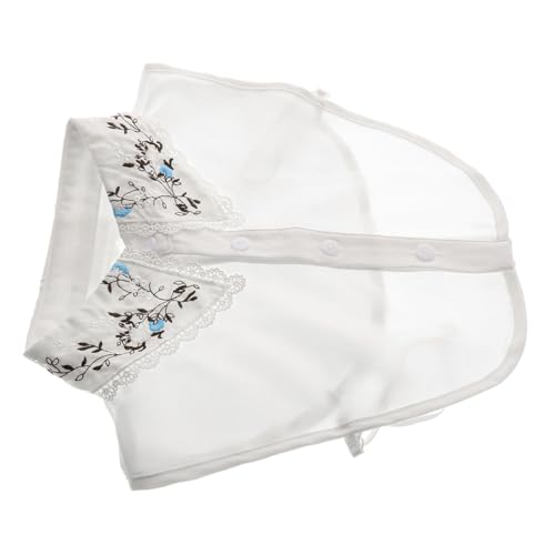 Baluue Bestickter Damen Fake Collar Kragen aus Weichem Polyester Abnehmbarer Spitzeneinsatz für Blusen und Oberteile Modisches Accessoire mit Zartem Stickmuster Vielseitig Kombinierbar von Baluue