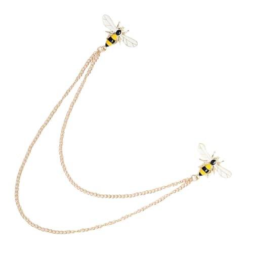 Baluue Bienenbrosche mit Kette Vintage Anstecknadel aus Langlebiger Legierung Modisches Kleidungszubehör für Damen Einfach zu Befestigen als Geschenk zu Geburtstag und Valentinstag von Baluue