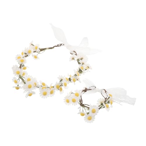 Baluue Blumenkopfschmuck Und Armband Mit Rustikalem Blumen-haarkranz Und Passendem Blumenarmband Für Hochzeit Und Party von Baluue