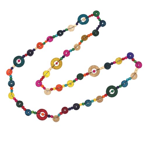 Baluue Bohemia Halskette Damen Lang Retro Stil Holzperlen Anhänger Vintage Look Modische Kette für Frauen Bohemia Style Schmuck Accessoire von Baluue