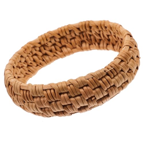 Baluue Boho Geflochtenes Damen Armband aus Rattan Sommerlicher Robuster Strandbangle mit Bohemia Ethnostil Modisches Handgefertigtes Chunky Bracelet für Frauen und Mädchen von Baluue