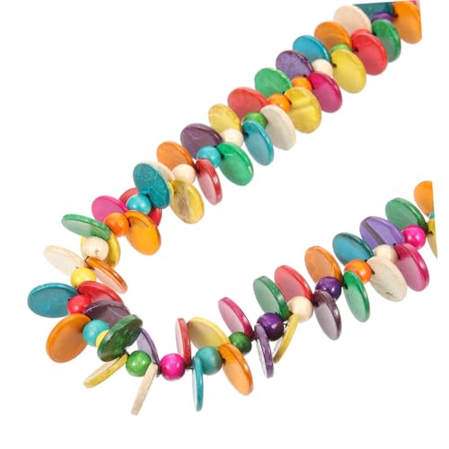 Baluue Boho Halskette Damen Lang Bunte Retro Perlenkette mit Kokosnuss schalen Anhänger Ethno Stil Schmuck für Frauen Farbige Lange Kette für Bohemian Look und Alltagsmode von Baluue