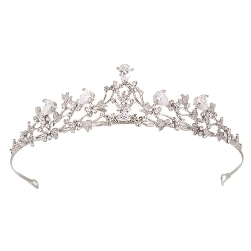 Baluue Brautkrone Aus Zirkon Kopfbedeckung Für Die Braut Strass Braut Attraktiver Kronenkopfschmuck Strass-tiara Kronenschmuck Hochzeit Haarband Schillernde Hochzeit Rosa Legierung von Baluue