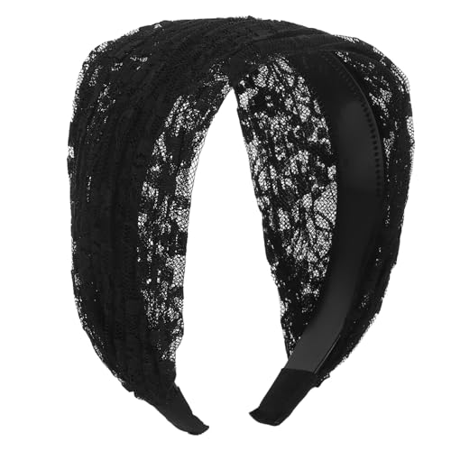 Baluue Spitzen-stirnband Für Damen Breites Schwarzes Stirnband Elegantes Haar-accessoire Modische Kopfbedeckung Für Besondere Anlässe von Baluue