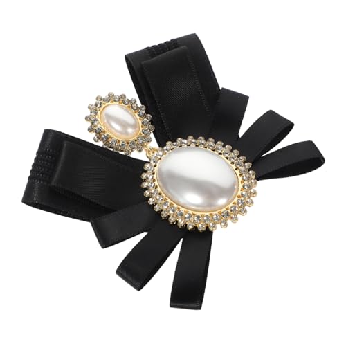 Baluue Perlen Brosche Schleifenbrosche Für Damen Mit Strass-steinen Gefälschte Perlen-krawatte Brosche Für Kleidung Anzug Und Schals Modischer Schmuck von Baluue