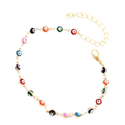 Baluue Bunte Fußkette mit Farbigem Augenanhänger Verstellbares Boho Knöchelarmband für Damen und Mädchen Langlebige Strand Fußkette mit Kreativem Design und Feiner Verarbeitung von Baluue