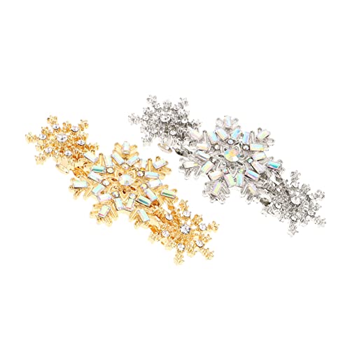 Baluue 2stücke Dekorative Schneeflocke Haarnadeln Mit Strass Mädchen Haarspangen Kopfschmuck Haarschmuck Zubehör Für Geburtstag Weihnachten Geschenke von Baluue