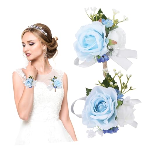Baluue Corsage und Boutonniere Elastisch Künstliche Blumen für Damen Vielseitiges Accessoire für Hochzeit Abschlussball und Festliche Anlässe Bequemes Leichtes Material von Baluue