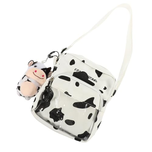 Baluue Cow Pattern Canvas Crossbody Bag Damen Umhängetasche mit Niedlichem Kuh anhänger Leichte Cartoon Schultertasche für Alltag Reisen Einkaufen und Freizeit Zufällige Farbe Baluue Cow Pattern Canvas Crossbody Bag Damen Umhängetasche mit Niedlichem Kuh anhänger Leichte Cartoon Schultertasche für Alltag Reisen Einkaufen und Freizeit Zufällige Farbe von Baluue