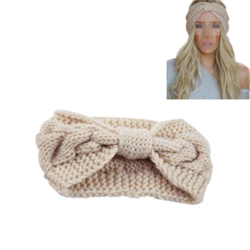 Baluue Crochet Turban Stirnband Für Damen Warmes Dickes Haarband Niedlichem Knoten Für Kalte Tage Und Lässige Looks Für Teens Und Erwachsene Farbe Cremeweiß von Baluue