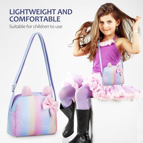 Baluue Crossbody Bag Katzenmotiv Kleine Geldbörse mit Verstellbarem Schultergurt Leicht und Praktisch für Teenager Mädchen Große Kapazität Portemonnaie Geschenk von Baluue