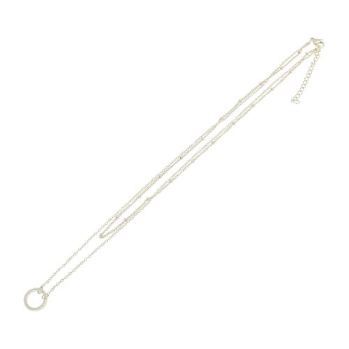 Baluue Damen Halskette Doppelter Kreis Anhänger Mehrschichtige Charm Halskette Elegant Leicht Komfortabel Für Alltag Party Hochzeit Schmuck von Baluue