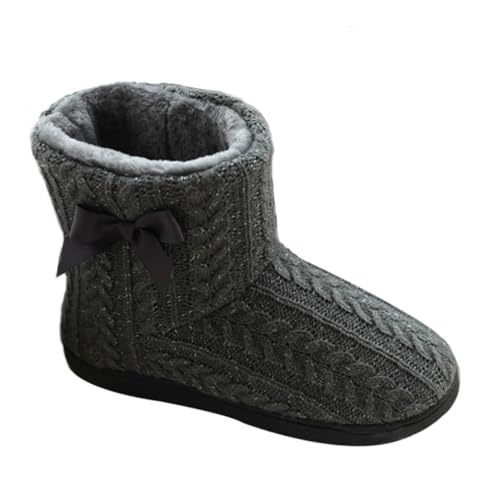 Baluue Damen Hausschuhe Winter Warm Gefütterte Rutschfeste Boots mit Dicke Sohle Atmungsaktiv Komfortable Home Schuhe von Baluue