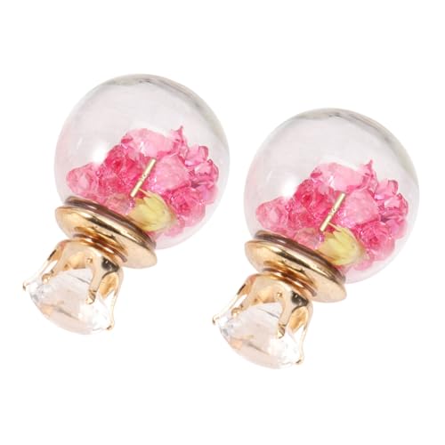 Baluue Damen Ohrstecker Glasball mit Getrockneten Blumen und Funkelnden Kristallen Nickelfrei Modischer Schmuck für Party Hochzeit Alltag Geschenkidee für Frauen und Mädchen von Baluue
