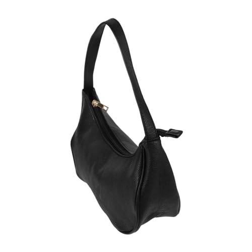 Baluue Damen PU Schultertasche mit Reißverschluss Kleine Umhängetasche Leichte Handtasche für Alltag Shopping und Dating Modischer Begleiter Klassischem Schwarz von Baluue