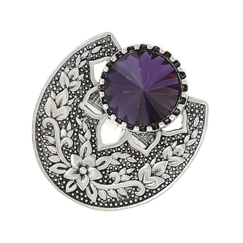 Baluue Damen Ring mit Violett Vintage Stil Geschnitzte Blumenverzierung Leicht und Hautfreundlich Modischer Schmuck für Alltag Party Geschenk an Freundin Tochter von Baluue