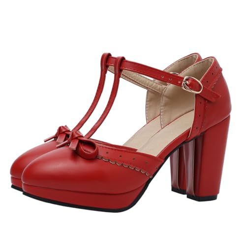 Baluue Damen Sandalen mit Chunky Heel Pu material Bowknot Design Bequeme High Heels Rutschfest Eleganter Look für Sommer Freizeit und Party Weiß von Baluue