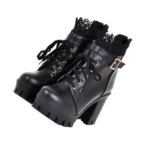 Baluue Damen Stiefeletten Kurz Elegant Komfortabel Hoher Blockabsatz Herbst Winter Stylish Ankle Boots für Damen Modisch und Angenehm bei Formellen Anlässen Geeignet von Baluue