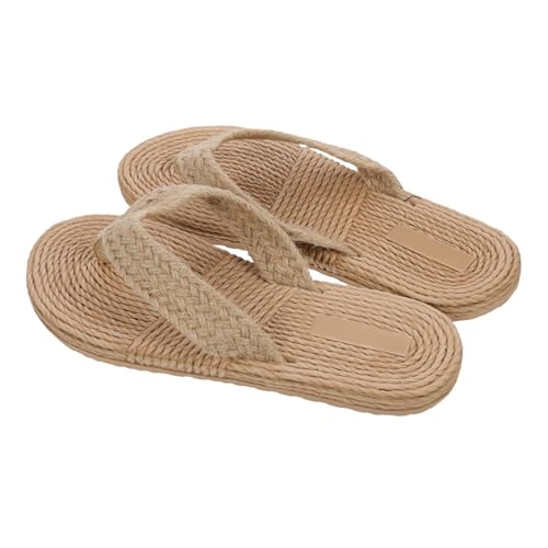 Baluue Damen Strand slipper Imitation Strohgeflecht Flach Sandalen Sommer Badeschuhe Leicht Angenehm Für Freizeit Urlaub Strandmode von Baluue